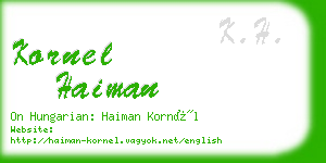 kornel haiman business card